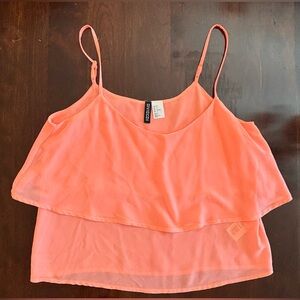 H&M pink coral strap top